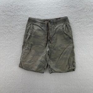 Old Navy Shorts Mens 32 Green Camo Cargo Canvas 11" Y2K Paratrooper Military